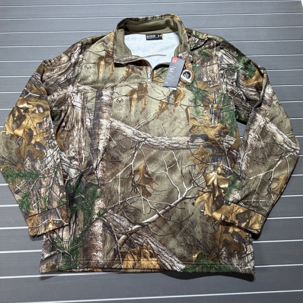 Under Armour ColdGear Realtree Xtra Camo 1/4 Zip Pullover Mens 2XL  NEW